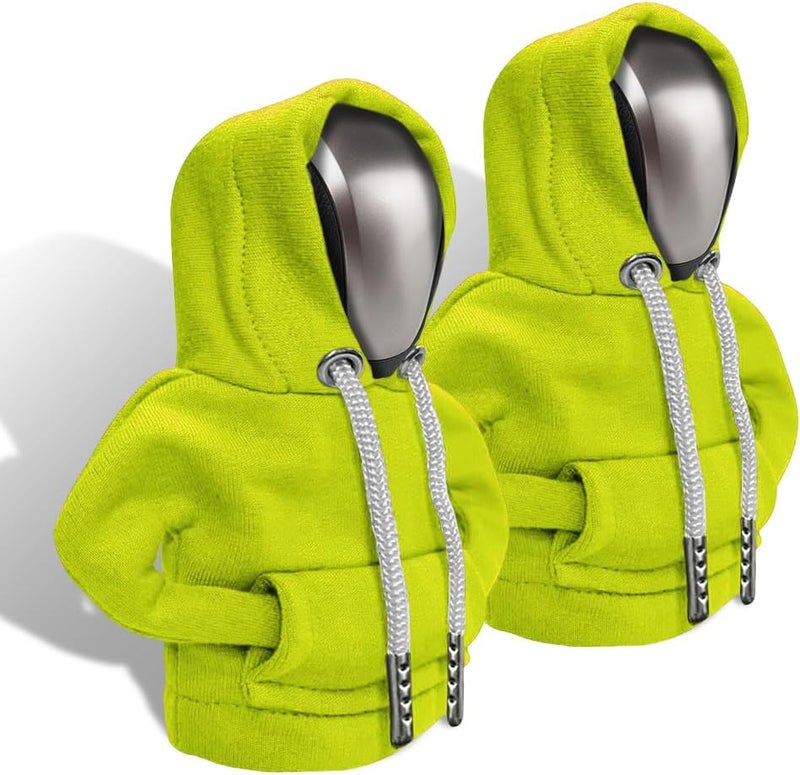 RGOAANC Gear Shift Hoodie, Gear Shift Cover, Fashionable Hoodie Automotive Gear Shift Knob Protector, Car Accessories Mini Sweater Gear Shift Knob Cover for Car Gear Shift Levers (Green-2PCS) - Image 1